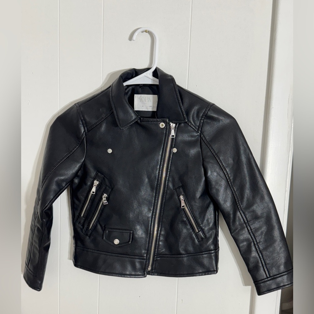 Zara Kids Faux Leather Biker Jacket NWOT - Picture 2 of 5
